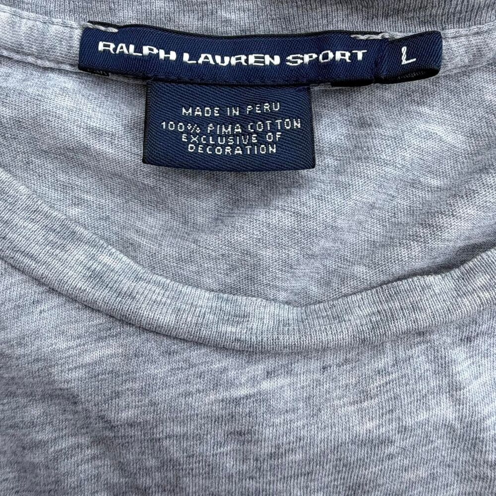 Ralph-lauren Sport Women's Large Grey Shirt Pink Pony - Picture 3 of 6